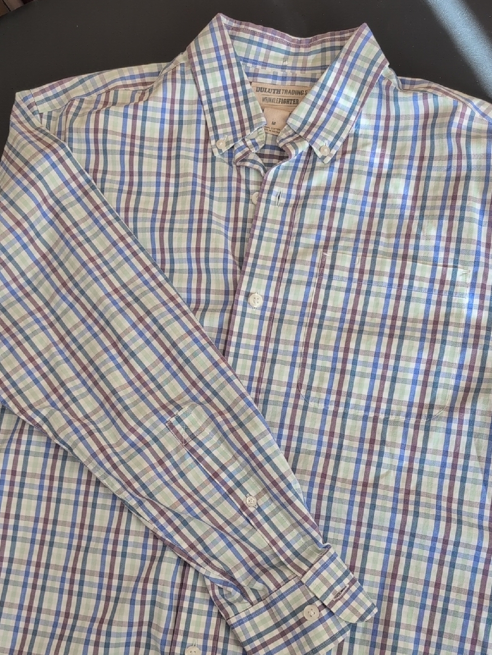 Duluth Trading Co Plaid Button-Down - Wrinkle Fighter Relaxed Shirt